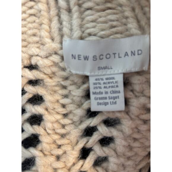 New Scotland Alpaca Wool Chunky Cardigan Sweater Small - Picture 3 of 7
